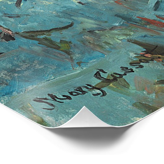 小さな女の子入りブルーアームチェア, 1878 (oi) ポスター (コーナー)