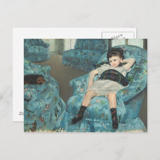 小さな女の子入りブルーアームチェア, 1878 (oi) ポストカード (正面/裏面)