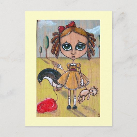 小さな女の子失った ポストカード (正面)