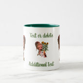 小さな女の子子犬かわいいパーソナライズされた ツートーンマグカップ (中央)