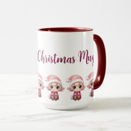 小さな女の子小妖精や小人クリスマスカスタマイズ魔法 マグカップ