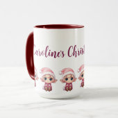 小さな女の子小妖精や小人クリスマスカスタマイズ魔法 マグカップ (正面左)