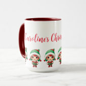 小さな女の子小妖精や小人クリスマスカスタマイズ マグカップ (正面左)