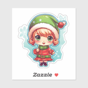 小さな女の子小妖精や小人クリスマス魔法 シール