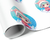 小さな女の子小妖精や小人クリスマス魔法 ラッピングペーパー (ロールコーナー)