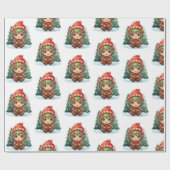 小さな女の子小妖精や小人クリスマス魔法 ラッピングペーパー (フラット)
