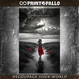 小さな女の子徒歩で海 薄葉紙