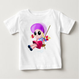小さな女の子揺れ ベビーTシャツ