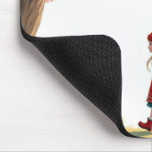 小さな女の子歩く彼女のビッグドッグ マウスパッド (コーナー)