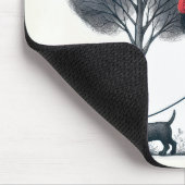 小さな女の子歩く彼女の犬 マウスパッド (コーナー)