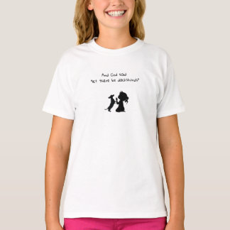 小さな女の子祈とダックスフント Tシャツ