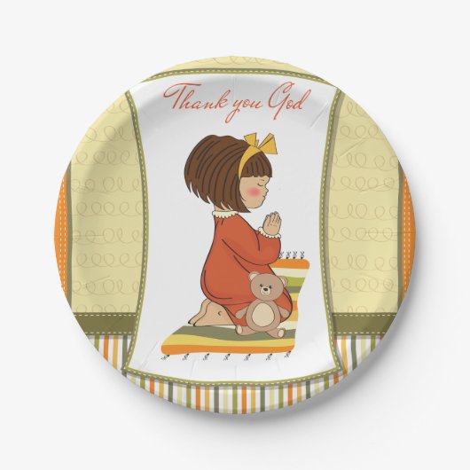 小さな女の子祈の ペーパープレート (正面)