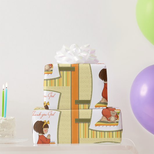 小さな女の子祈の ラッピングペーパー