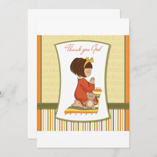 小さな女の子祈の 招待状 (正面/裏面)