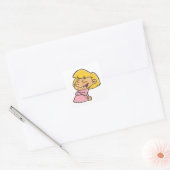 小さな女の子祈ズスクエアステッカー スクエアシール (封筒)