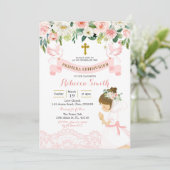 小さな女の子祈初の聖餐式 招待状 (スタンド正面)