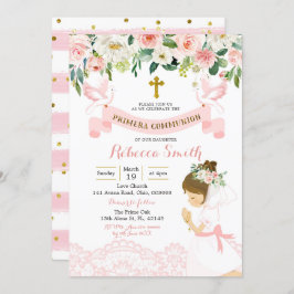 小さな女の子祈初の聖餐式 招待状