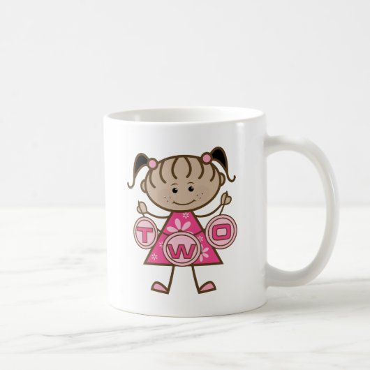 小さな女の子第2回誕生日Tシャツとギフト コーヒーマグカップ (右)