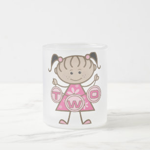 小さな女の子第2回誕生日Tシャツとギフト フロストグラスマグカップ