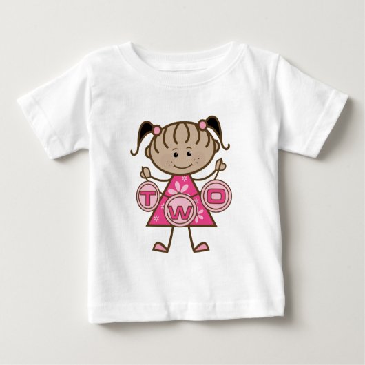 小さな女の子第2回誕生日Tシャツとギフト ベビーTシャツ (正面)