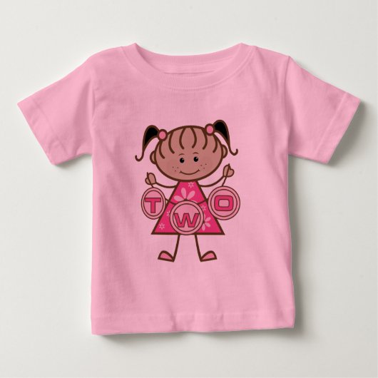 小さな女の子第2回誕生日Tシャツとギフト ベビーTシャツ (正面)