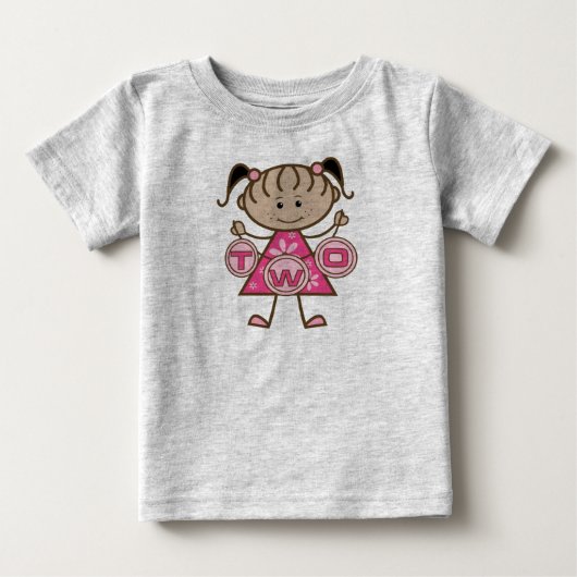 小さな女の子第2回誕生日Tシャツとギフト ベビーTシャツ (正面)