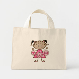 小さな女の子第2回誕生日Tシャツとギフト ミニトートバッグ
