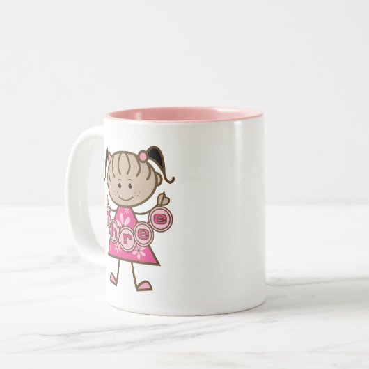 小さな女の子第3回誕生日Tシャツとギフト ツートーンマグカップ (正面左)