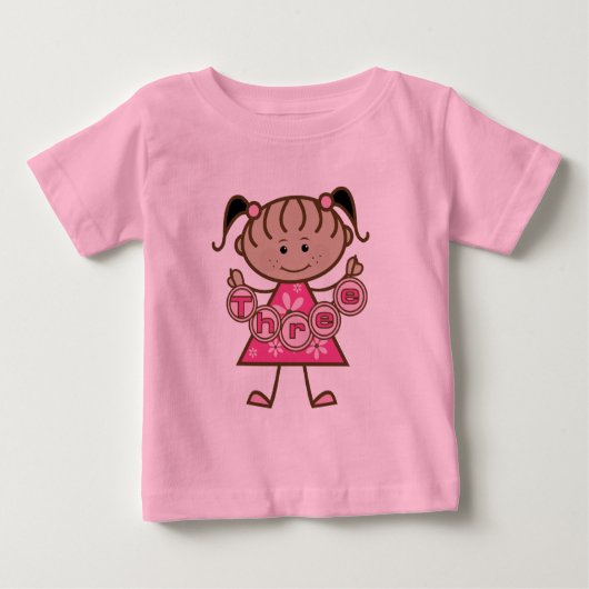 小さな女の子第3回誕生日Tシャツとギフト ベビーTシャツ (正面)