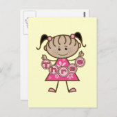 小さな女の子第3回誕生日Tシャツとギフト ポストカード (正面/裏面)