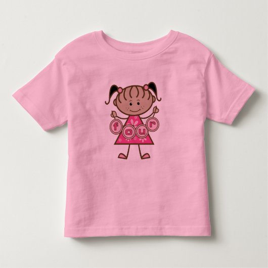 小さな女の子第4回誕生日Tシャツとギフト トドラーTシャツ (正面)