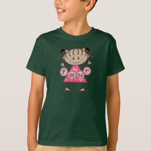 小さな女の子第4回誕生日Tシャツとギフト Tシャツ