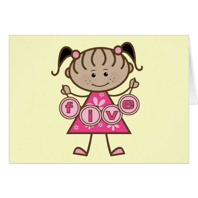 小さな女の子第5誕生日Tシャツとギフト (正面横)