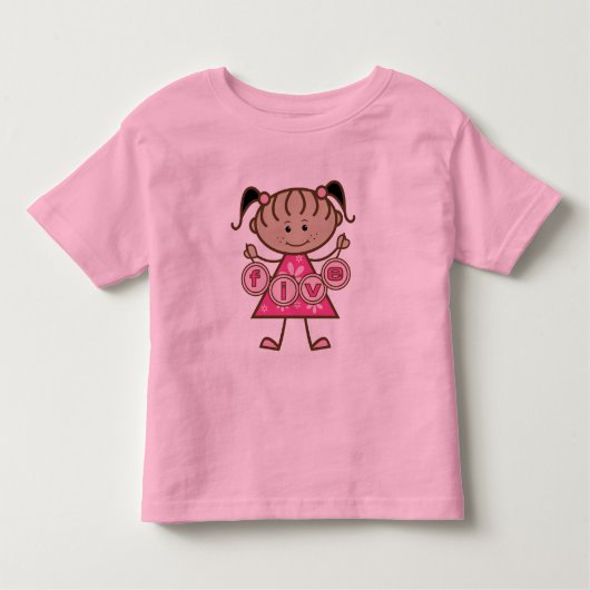 小さな女の子第5誕生日Tシャツとギフト トドラーTシャツ (正面)