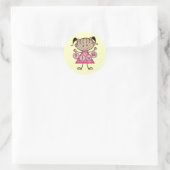 小さな女の子第5誕生日Tシャツとギフト ラウンドシール (バッグ)