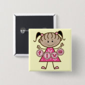 小さな女の子第5誕生日Tシャツとギフト 缶バッジ (正面&裏面)