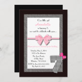 小さな女の子第6誕生日 招待状 (正面/裏面)