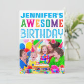 小さな女の子素晴らし誕生日会かわいい 招待状 (スタンド正面)