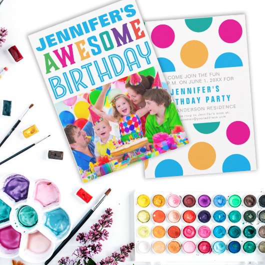 小さな女の子素晴らし誕生日会かわいい 招待状