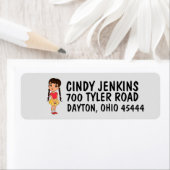 小さな女の子編組キッズ差出人住所ラベル ラベル (インサイチュ)