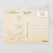 小さな女の子裁縫 ポストカード (裏面)