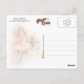 小さな女の子裁縫 ポストカード (裏面)