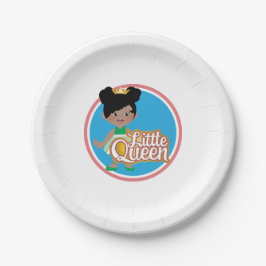 小さな女の子誕生会。小さなクイーンブラックバル ペーパープレート