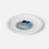 小さな女の子誕生会。小さなクイーンブラックバル ペーパープレート (アングル)