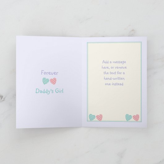 小さな女の子誕生日の挨拶からパパ カード (内部)