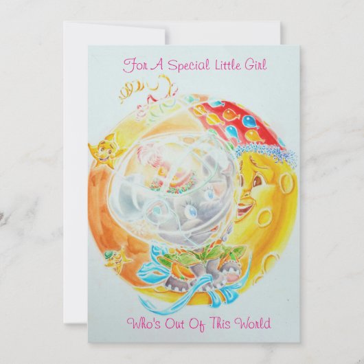 小さな女の子誕生日カード カード (正面)