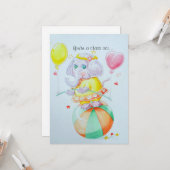 小さな女の子誕生日カード カード (正面/裏面インサイチュ)