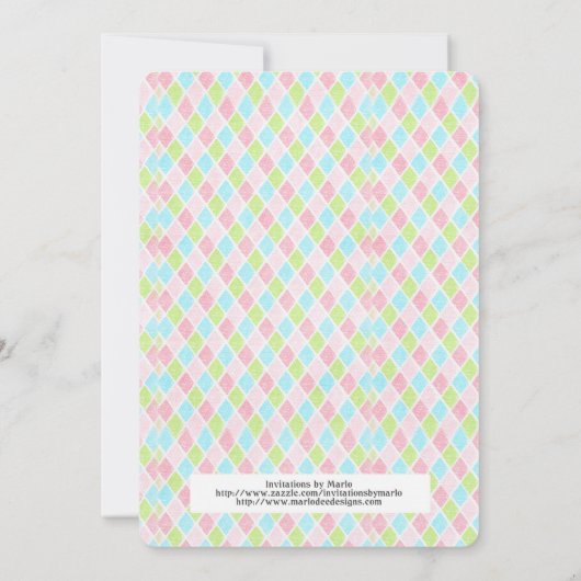 小さな女の子誕生日パーティー招待状女の子らしい女の子d4 招待状 (裏面)