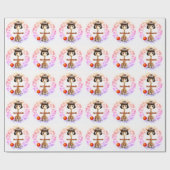小さな女の子誕生日 ラッピングペーパー (フラット)