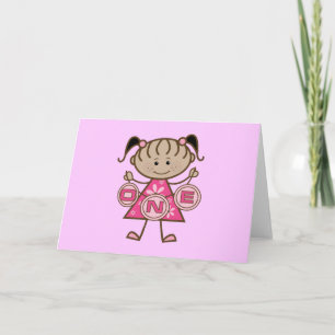 小さな女の子誕生日Tシャツとギフト カード
